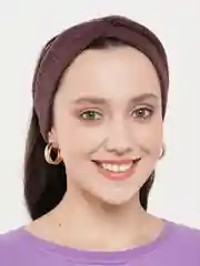 Шоколадный повязка на голову теплая c узлом спереди