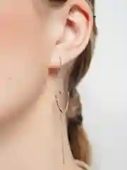 Серебряный серьги-продевки "Сердце"