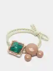 Золотистый хаки резинка для волос с фигуркой "Микки-Маус" и камнем