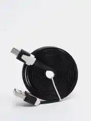 Кабель microUSB, 2 метра, черный, плоский, комплект 3 штуки