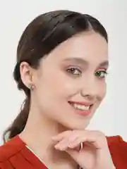 Бежевый женские серьги-гвоздики новогодние