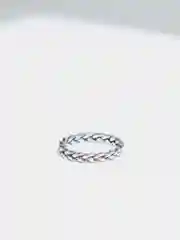 Серебряный кольцо в виде плетеной косы, кольцо женское, минималистичное