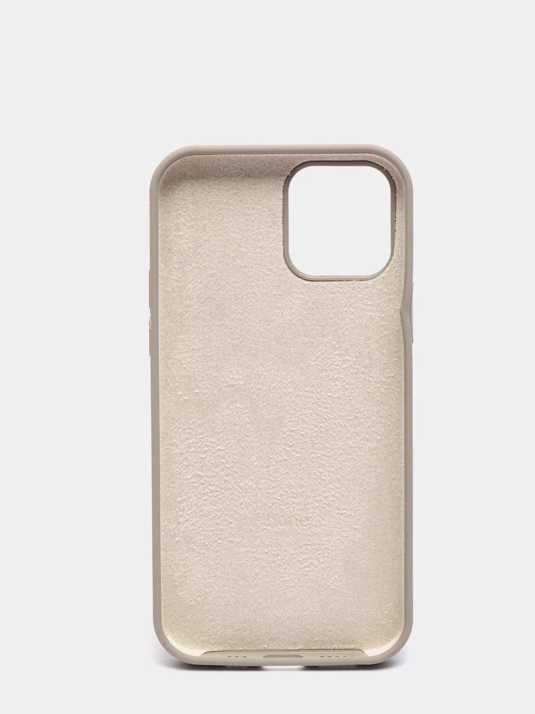Серый чехол для iPhone 12 / 12 Pro (6.1") Silicone Case закрытый низ с логотипом