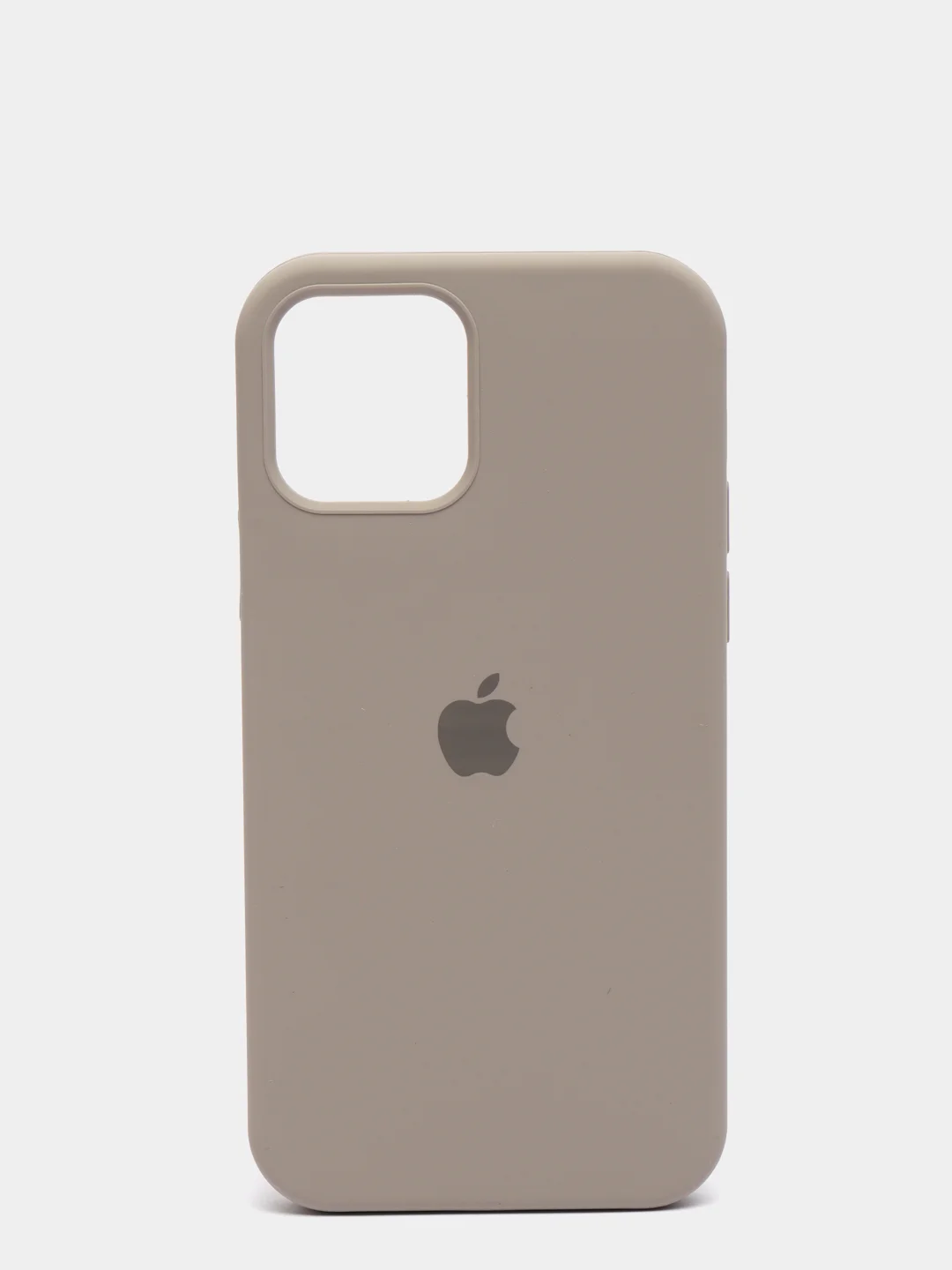Серый чехол для iPhone 12 / 12 Pro (6.1") Silicone Case закрытый низ с логотипом