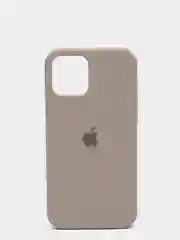 Серый чехол для iPhone 12 / 12 Pro (6.1") Silicone Case закрытый низ с логотипом