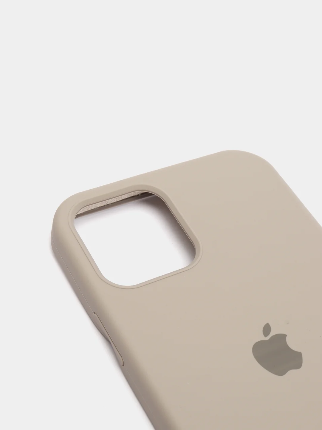 Серый чехол для iPhone 12 / 12 Pro (6.1") Silicone Case закрытый низ с логотипом