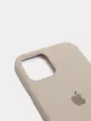 Серый чехол для iPhone 12 / 12 Pro (6.1") Silicone Case закрытый низ с логотипом