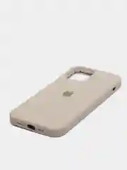 Серый чехол для iPhone 12 / 12 Pro (6.1") Silicone Case закрытый низ с логотипом