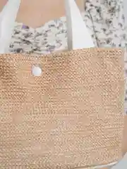 Белый женская соломенная пляжная сумка
