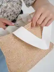 Белый женская соломенная пляжная сумка