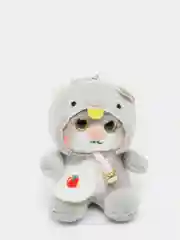Серый мягкая игрушка-брелок "Кот в костюме", 12 см, котик в кигуруми, кот в кигуруми