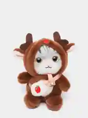 Шоколадный мягкая игрушка-брелок "Кот в костюме", 12 см, котик в кигуруми, кот в кигуруми