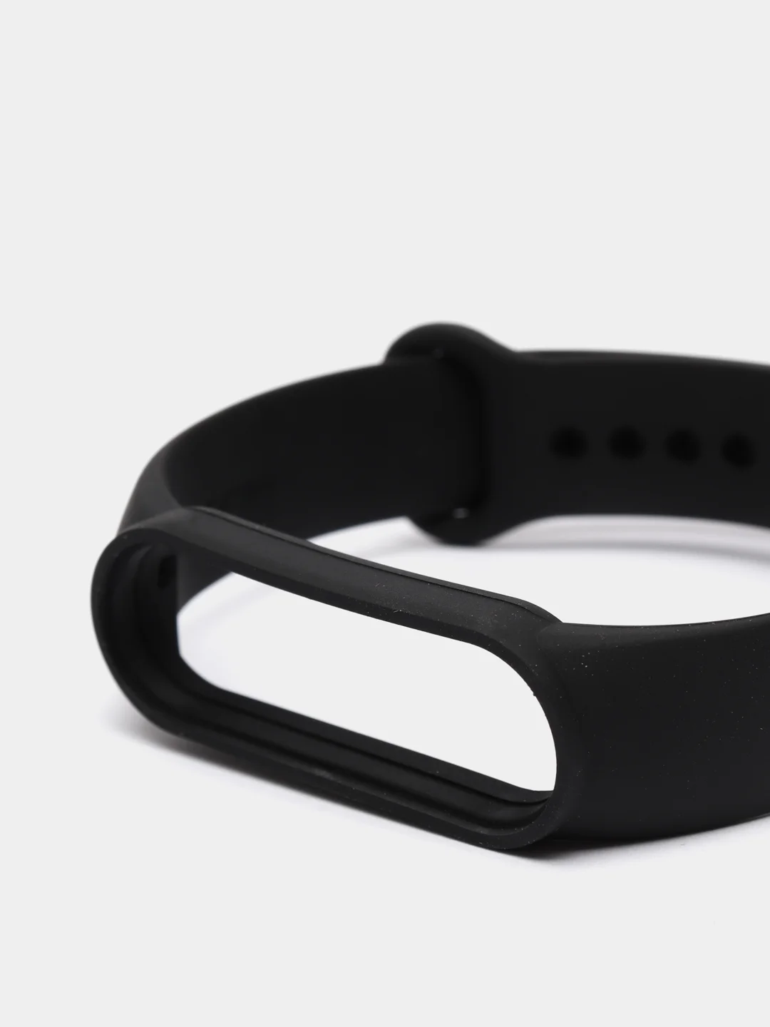 Черный ремешок для Xiaomi Mi Band 5 / 6 / 7, силиконовый