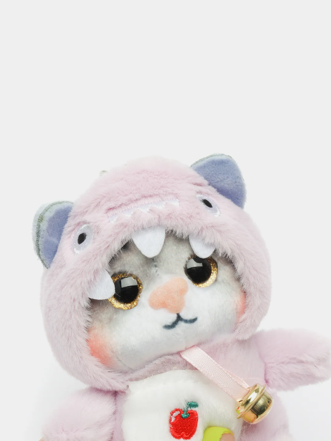 Лавандовый мягкая игрушка-брелок "Кот в костюме", 12 см, котик в кигуруми, кот в кигуруми