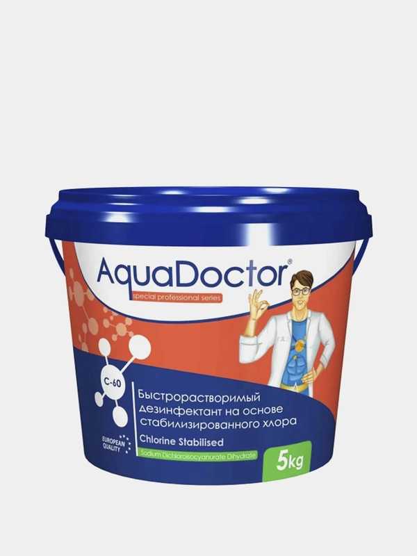 Хлор для бассейна быстрого действия AquaDoctor C-60, 5 кг