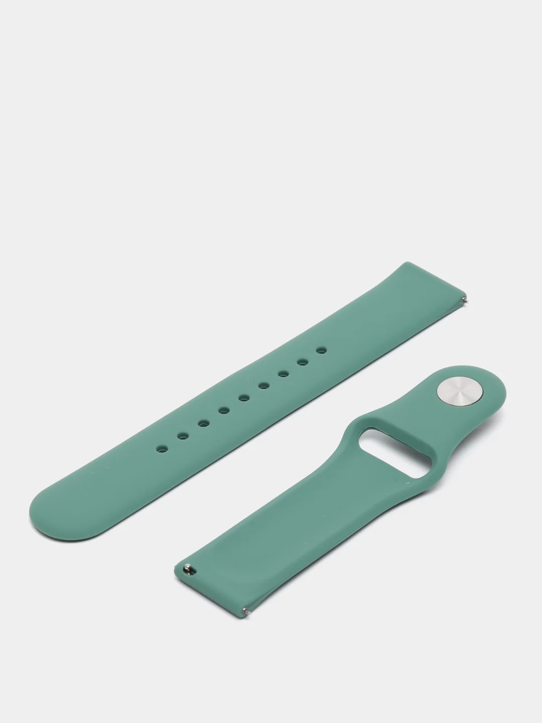 Зеленый силиконовый ремешок с кнопкой для Xiaomi Amazfit Bip / Samsung / Huawei, 20 мм