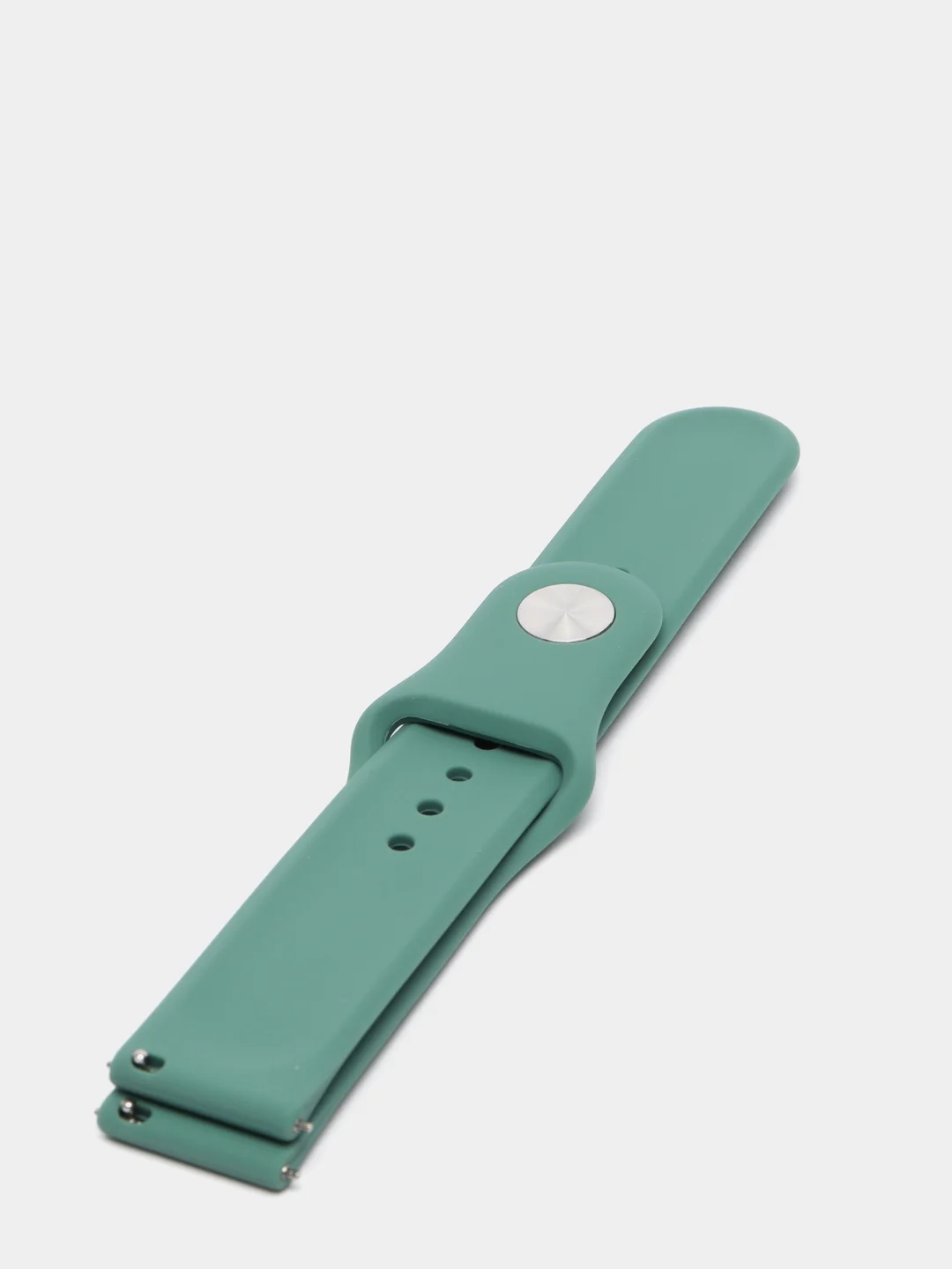 Зеленый силиконовый ремешок с кнопкой для Xiaomi Amazfit Bip / Samsung / Huawei, 20 мм