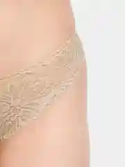 Бежевый женские кружевные трусы слипы