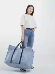 Сумка хозяйственная для переезда, большой дорожный клетчатый баул на молнии, "Челнок"