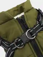 Зеленый куртка со шлейкой, для домашних животных