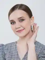 Серьги с цирконами сердечки