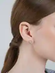Серьги с цирконами сердечки