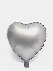 Серый металлик шар фольгированный однотонный звезда, сердце