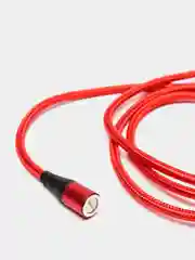 Красный магнитный кабель с быстрой зарядкой 3А и разъемы micro-USB / Type-C / iPhone Lightning