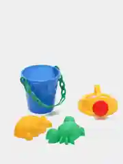 Синий набор для игры в песке: ведёрко, 4 формочки, грабельки, лопатка, лейка