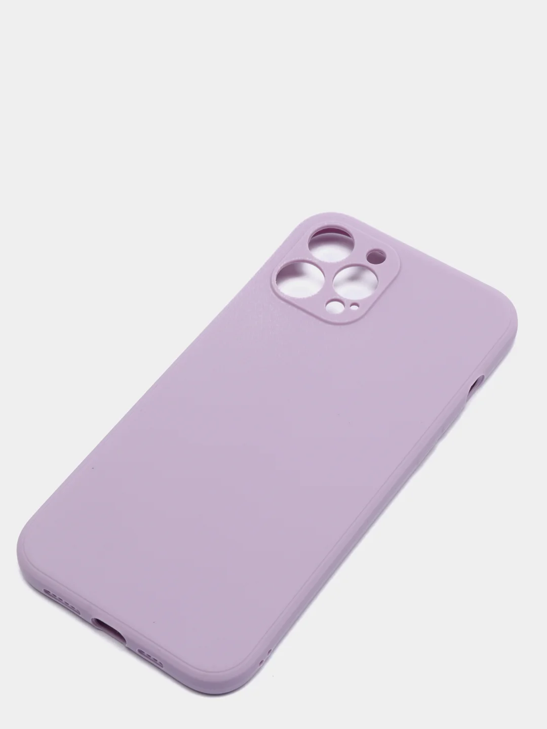 Сиреневый чехол с бархатом внутри и вырезами под защиты камеры IPHONE 12 PRO MAX