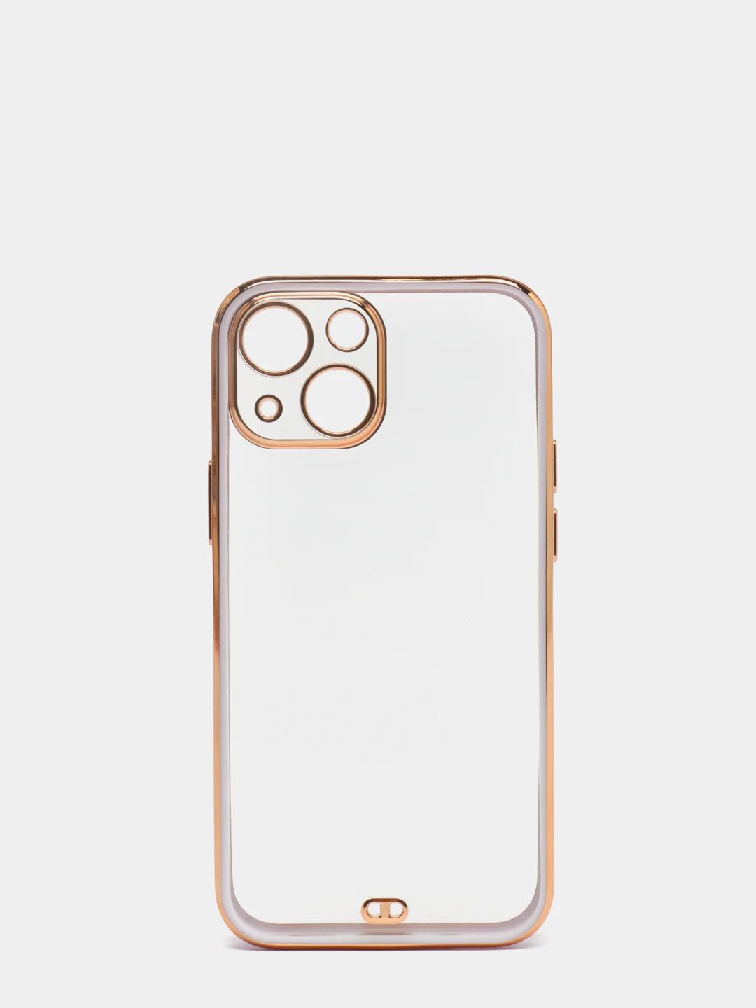 Сиреневый чехол силиконовый с золотым ободком iPhone 13 mini