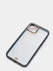 Синий чехол силиконовый с золотым ободком iPhone 13 mini