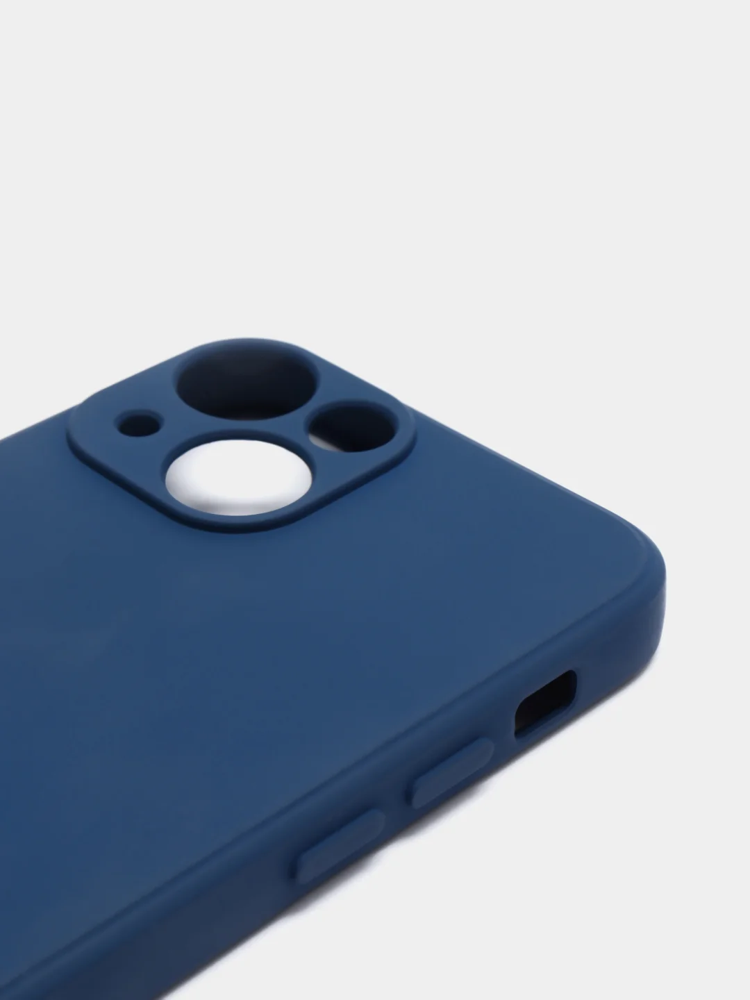 Синий чехол с вырезами для защиты камеры и бархатом внутри iPhone 13 mini