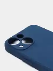 Синий чехол с вырезами для защиты камеры и бархатом внутри iPhone 13 mini