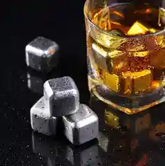 Кубики для охлаждения металлические, 4 штуки с щипцами