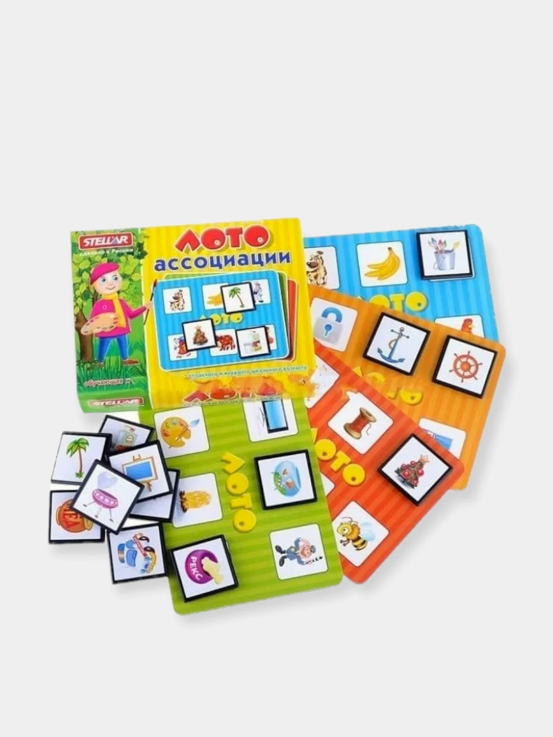 Игра настольная "Лото: ассоциации", для детей с карточками и фишками