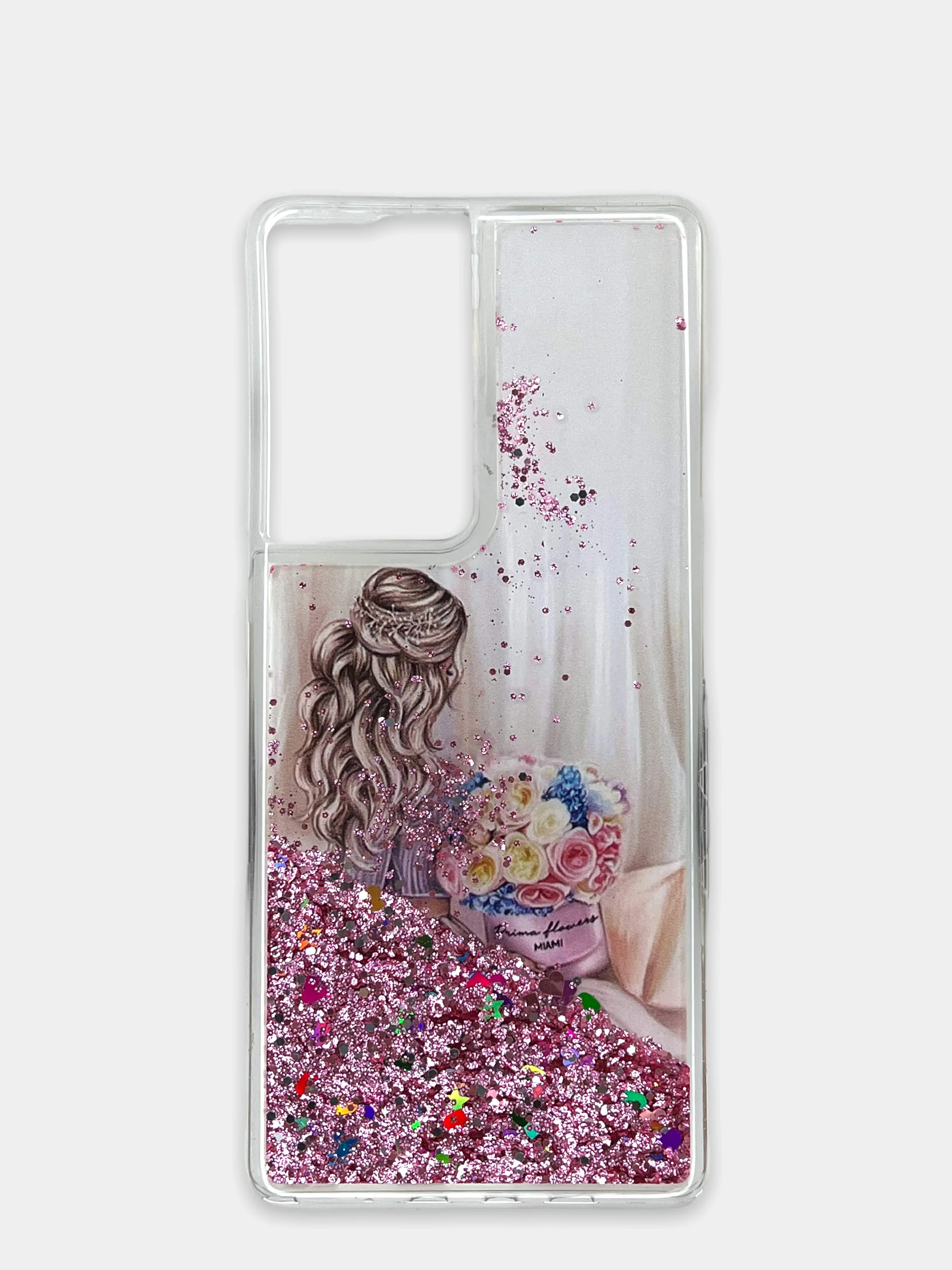 Пудровый чехол Samsung Galaxy S21 Ultra, Галакси С21 силиконовый переливающийся, жидкий с блестками
