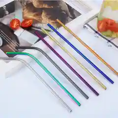 Трубочки для коктейлей, металлические, многоразовые, 2 штуки