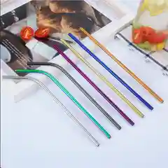 Серый трубочки для коктейлей, металлические, многоразовые, 2 штуки