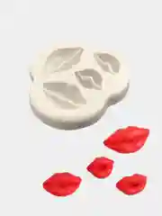 Серый молд силиконовый "Губы", 4 ячейки
