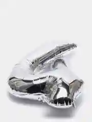 Серебряный воздушный шар "Цифра 4" 80 см, серебряный