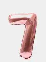 Розовый воздушный шар "Цифра 7" 80 см, розовый