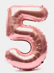 Розовый воздушный шар "Цифра 5" розовый, 80 см