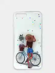 Коралловый меланж чехол Apple iPhone 6 / 6s, 7 / 8 / SE 2020 пластиковый с рисунком, со стразами Стрекоза