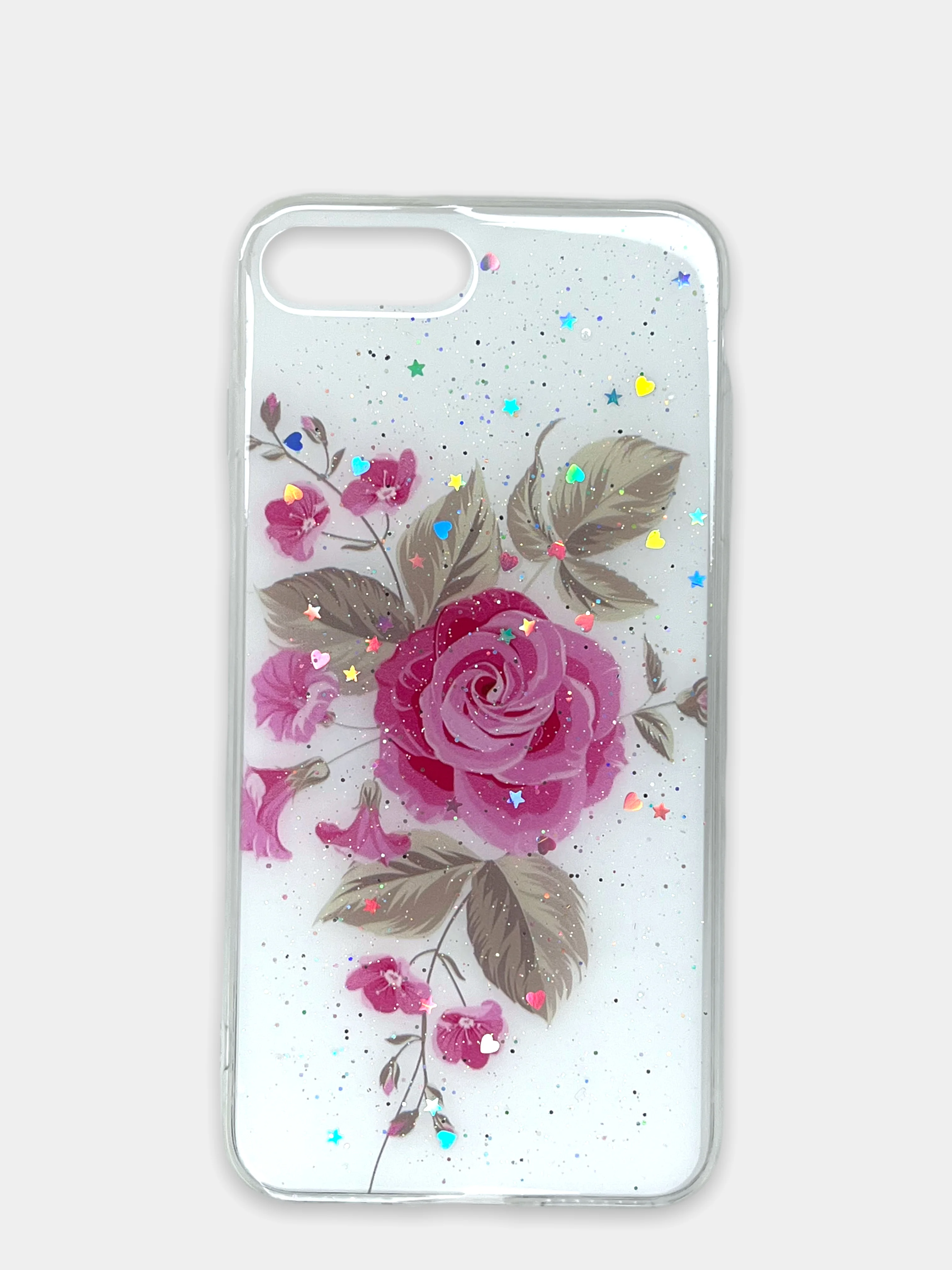 Тёмно-розовый чехол Apple iPhone 6 / 6s, 7 / 8 / SE 2020 пластиковый с рисунком, со стразами Стрекоза