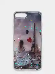 Бежевый чехол Apple iPhone 6 / 6s, 7 / 8 / SE 2020 пластиковый с рисунком, со стразами Стрекоза