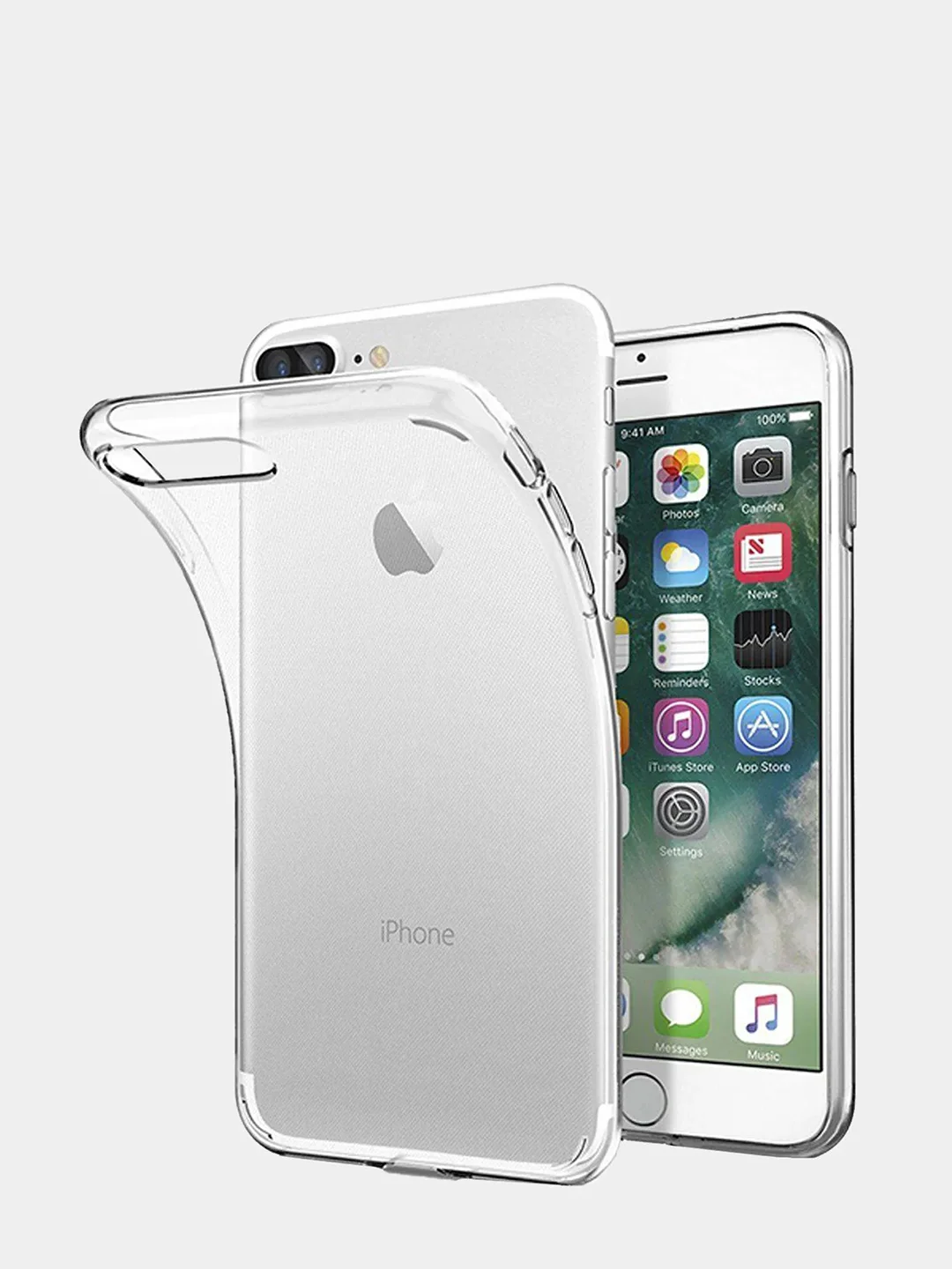 Силиконовый прозрачный чехол iPhone 11, 6s, 7, 8 Plus, X, Xs, 12 Pro Max, XR, 13, 14, Айфон Про Макс