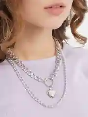 Серебряный цепочка с кулоном "Сердце"