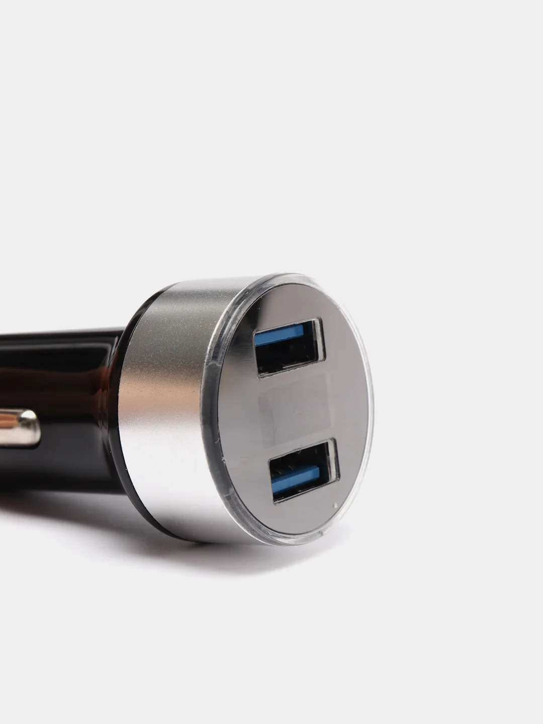 Серый автомобильное зарядное устройство 2USB с дисплеем