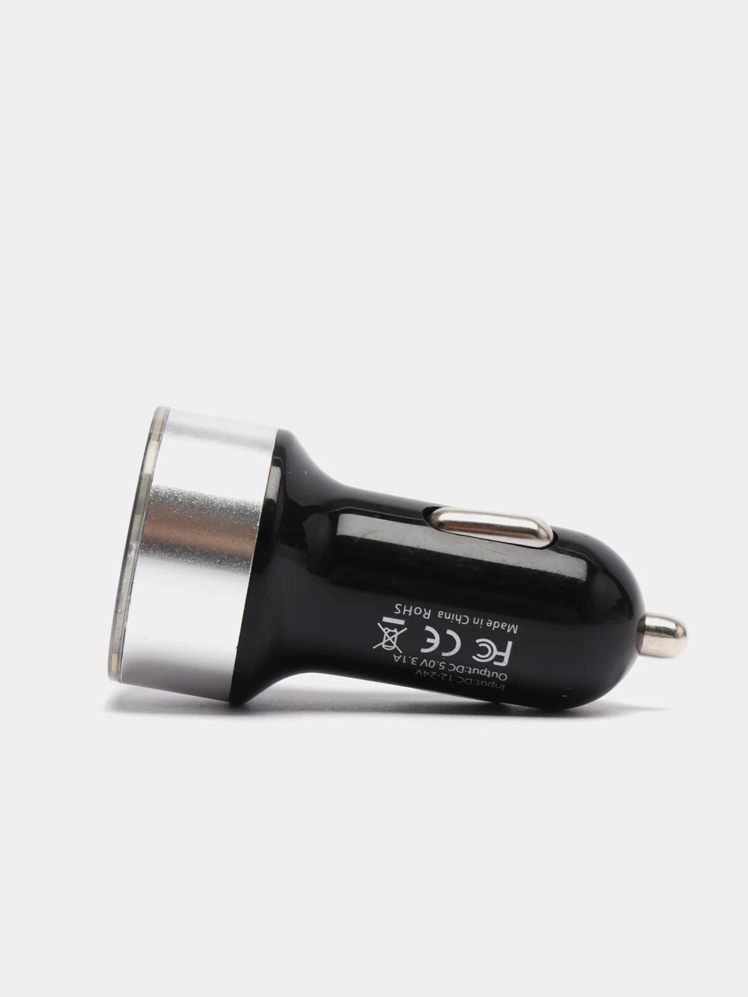 Серый автомобильное зарядное устройство 2USB с дисплеем